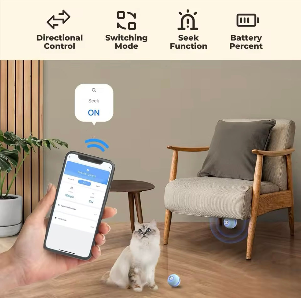Smart Rolling Cat Toy 3 Pack