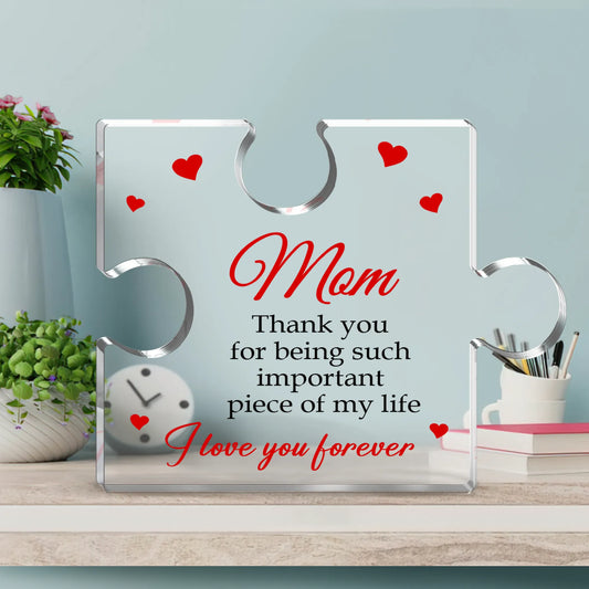 Engraved Mother’s Day Puzzle Piece Quote – A Heartfelt Gift for Mum