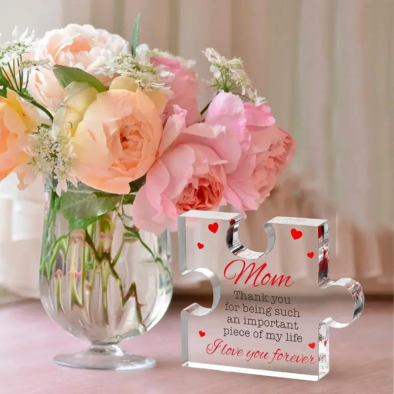 Engraved Mother’s Day Puzzle Piece Quote – A Heartfelt Gift for Mum