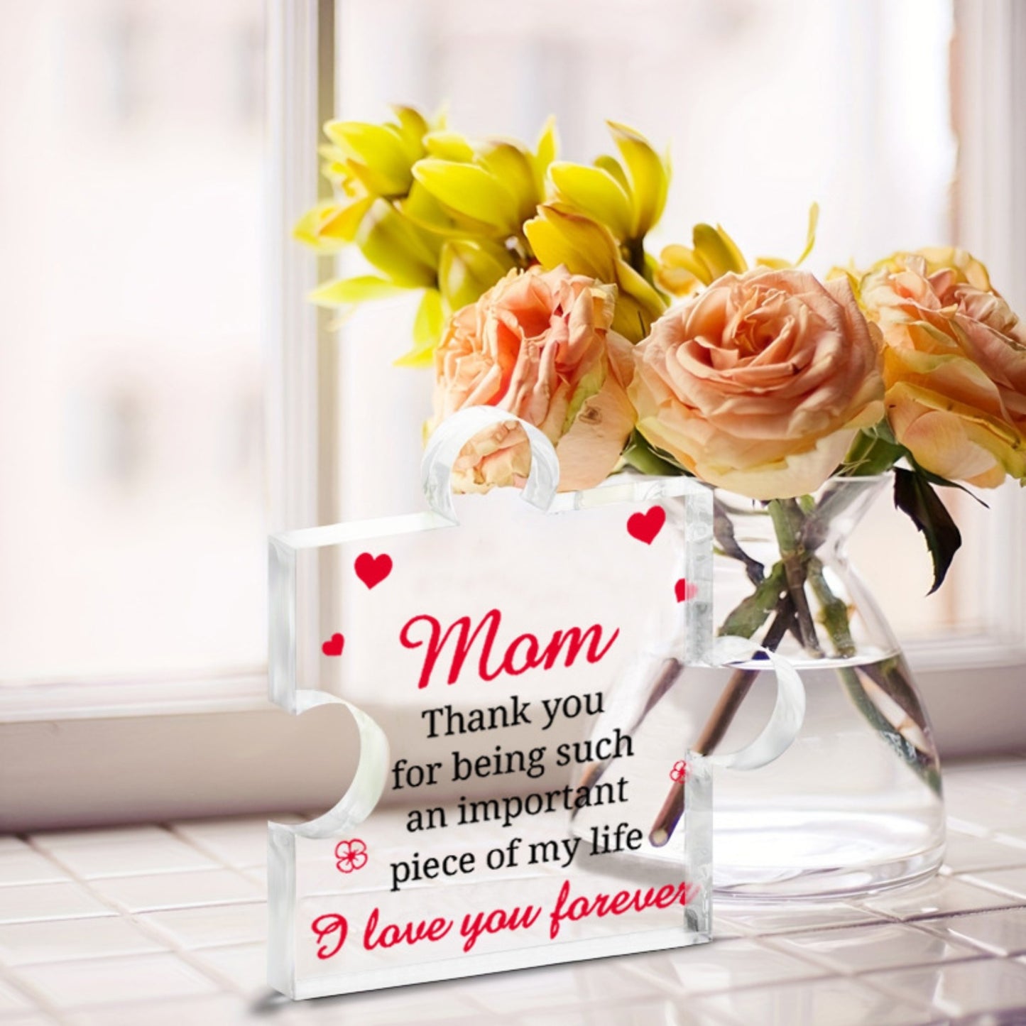 Engraved Mother’s Day Puzzle Piece Quote – A Heartfelt Gift for Mum