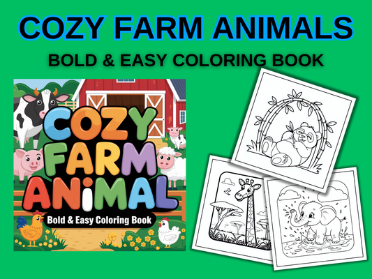 Cozy Critters Coloring Book | Cute & Relaxing Animal Designs | Digital Download